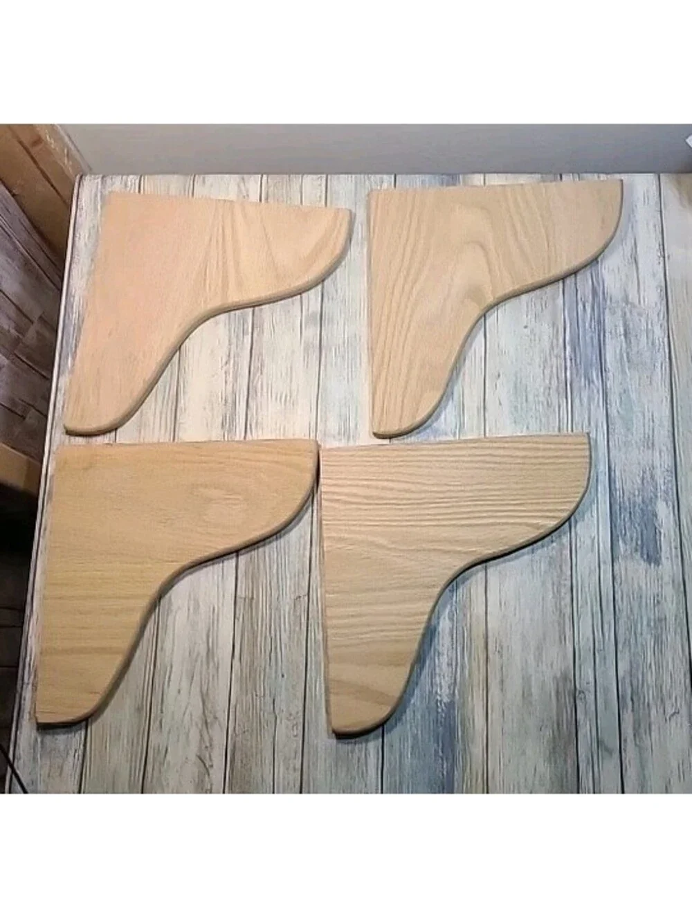 4 Wooden Corbels 9x9x1  Handmade Unfinished Ready For Projects Pine